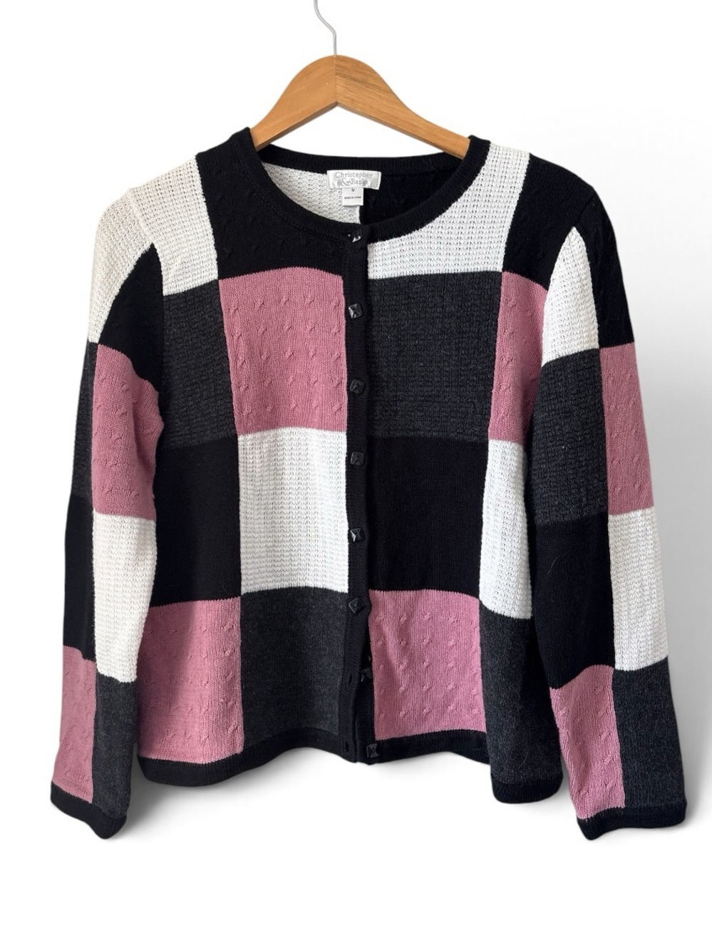 Christopher & Banks Colorblock Cardigan Sweater Mediium